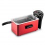 Friteuse semi-pro inox grand volume 3L rouge KFRY Kitchencook