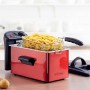 Friteuse semi-pro inox grand volume 3L rouge KFRY Kitchencook