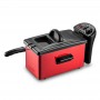 Friteuse semi-pro inox grand volume 3L rouge KFRY Kitchencook