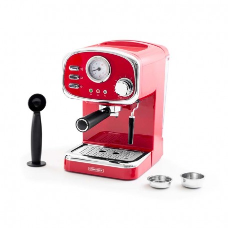 Machine à expresso café moulu avec buse vapeur LITTLE_ITALY_RED Kitchencook