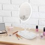 Miroir de table blanc avec LED et porte-bijoux recharcheable MIZO de Yoghi