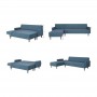 IMANIA CANAPÉ D'ANGLE RÉVERSIBLE 3 PLACES TISSU BLEU PIEDS EN BOIS ADIMANIACCTBL