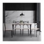 COUNTRY TABLE + 4 CHAISE - EN MDF FINITION PVC - COULEUR GRIS ET NOIR HT20C205