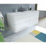 RONDO 120 MEUBLE DE SALLE DE BAIN SUSPENDU - 4 TIROIRS + VASQUE - BLANC RONDOSET120WHT