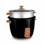 CUISEUR À RIZ 1.8L AVEC PANIER VAPEUR – JAPAN X WOOD BLACK KITCHENCOOK