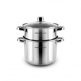 Couscoussier inox 20 cm tfi avec couvercle en verre MARRAKECH 20 de Kitchencook