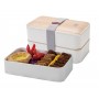 Lunch box hermétique 2 compartiments et couverts KWOOD2 blanc