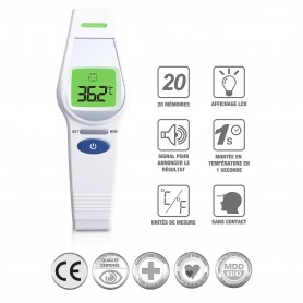 Thermomètre frontal numérique – Norme Médical 93-42-EEC UFR106