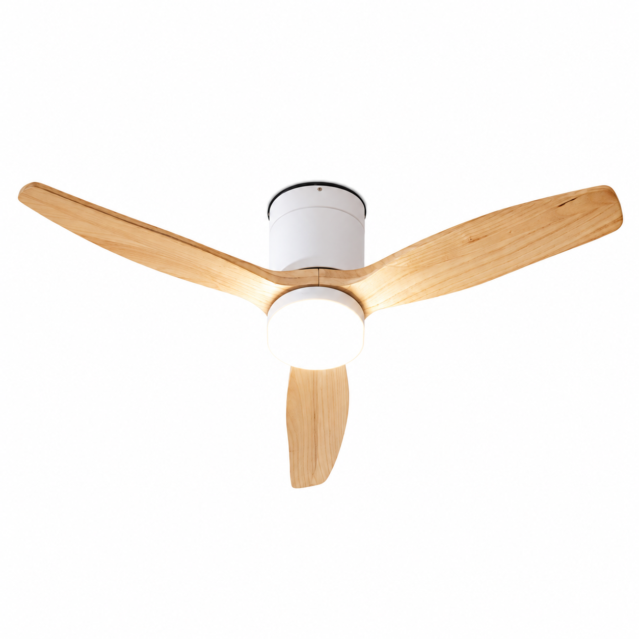 Ventilateur de plafond LED style bois - Moteur DC 40 W - 132 cm (52") - Télécommande - Zenkaa