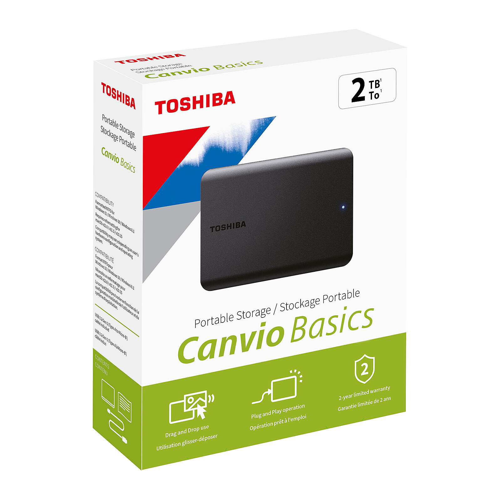 Toshiba - HDTB520EK3AA - Noir - Disque dur externe - 2 To - USB 3.2 - miniature 5 - Zenkaa